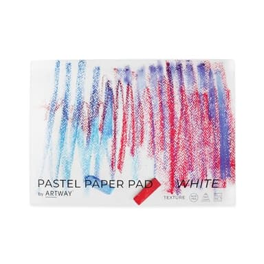 Artway Bloc de papier pastel A4 – Idéal pour les pastels doux, les pastels à l'huile, les crayons pastel, le graphite et le fusain – 48 côtés/24 feuilles de papier pastel 160 g/m² – Blanc