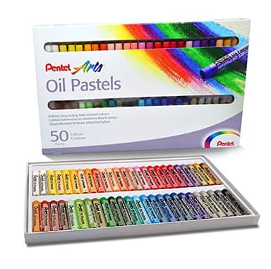 Pentel Arts PHN-50U Pastels à l'huile - Boîte de 50 couleurs assorties