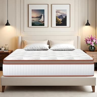 Matelas 140x200 cm, Épais 25 cm, Matelas à Ressorts Ensachés et à Mémoire de Forme, Hybride matelas Certifié Oeko-Tex, Ergonomique 10 Zones de Confort, Moyenne Ferme, Soutien Parfait, Respirant