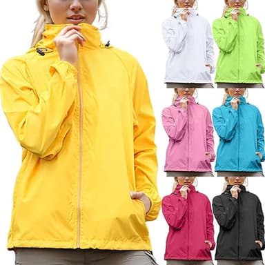 Veste de pluie pour homme et femme - Imperméable - Protection solaire - Pliable - Respirante - Coupe-vent - Printemps été - Ultra légère - Avec capuche - Couleur unie - Pour l'extérieur, la randonnée