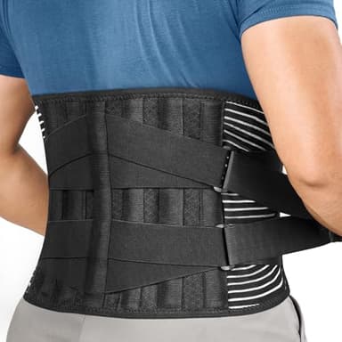FREETOO Ceinture Lombaire Ceinture de Soutien Lombaire Maintenir Bien Les Lombaires 4 Ressorts Soutien Sangle Double Réglable pour Homme et Femme