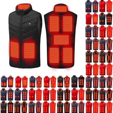YAOJIWANG Gilet Chauffante Homme Femme Veste Chauffant USB avec 8 Zones de Chauffage et 3 Températures Réglables Blouson Sans Manche Doudoune Chaude Imperméable Vêtements pour Ski Moto Chasse Camping
