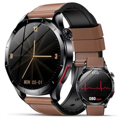 2026 Nouv’ Montre Connectée Homme avec ECG+HRV/Pressιon artérιelle/𝐆𝐥𝐲𝐜é𝐦𝐢𝐞/Acide Urique/IMC,1,43" AMOLED Smartwatch avec Fonction SOS,24/7 Fréquence Cardiaque/Sommeil/SpO2/Apnée,Android/iOS