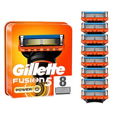 Gillette Fusion5 Power Rasoir Pour Homme, 8 Recharges De Lames, Avec Cinq Lames Anti-Friction Pour Un Rasage De Près (l'emballage peut varier)