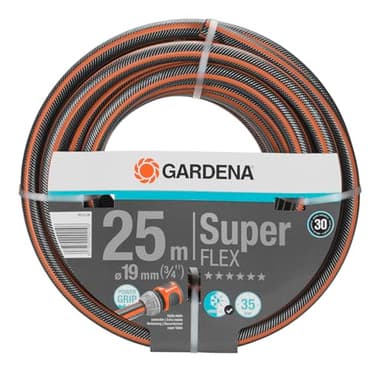 GARDENA Tuyau d'Arrosage Premium Superflex 19 mm (3/4"), 25 M : Tuyau à Profil Power-Grip, Résistance à l'Éclatement de 35 Bars (18113-20)