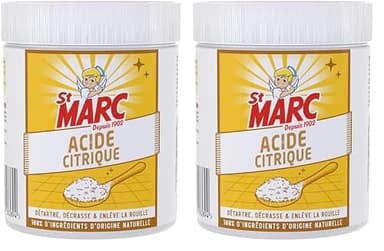 St Marc Acide Citrique Nettoyant menager 100% d'Origine Naturelle 500 g - Détartre, Décape & Enlève la rouille (lot de 2)