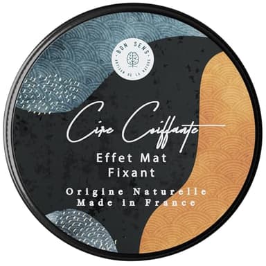 Cire pour Cheveux Homme Naturelle - Excellent sur Yuka - Cire Coiffante pour Cheveux et Barbe - Fabriquée en France - 45g