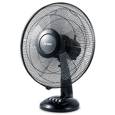 ARDES - AR5S41 Ventilateur de table Ardes 40 cm 5 pales Oscillant Total Black Ventilateur Ardes 3 vitesses silencieux