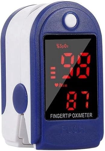 PZCC Oxymetre de Doigt Professionnel, Saturometre Oxymetre, Oxymètre de Pouls Portable, Moniteur de Fréquence Cardiaque Électronique, avec Batterie, pour Enfants et Adultes Mesure Spo2 (Bleu)