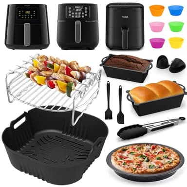 Accessoires Air Fryer pour Philips Série 3000 6.2L HD9270/90, Philips Série 5000 7.2L HD9285/90, Moule Silicone Air Fryer & Grille pour Moulinex Easy Fry Max 5L etc.