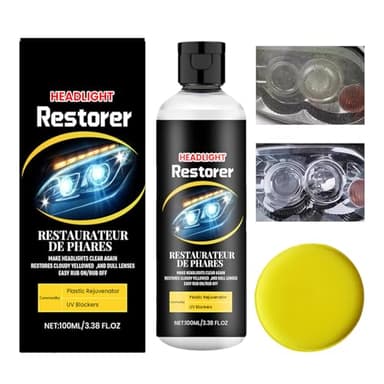 Yuemeuy Spray Revêtement Phare,Agent de Restauration Nettoyant pour Phares de Voiture 100ml | Agent Restaurateur de Phare à Protection pour Berline,Kit de Restauration Nettoyage pour Caravane