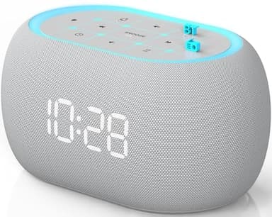 ANJANK Radio Réveil avec Haut-Parleur Bluetooth, 2 Haut-Parleurs Hi-FI 10W, Veilleuse 7 Couleurs, Variateur D'affichage 0-100%, Réveil Numérique avec 8 Sonneries pour Chambre et Chevet de Nuit