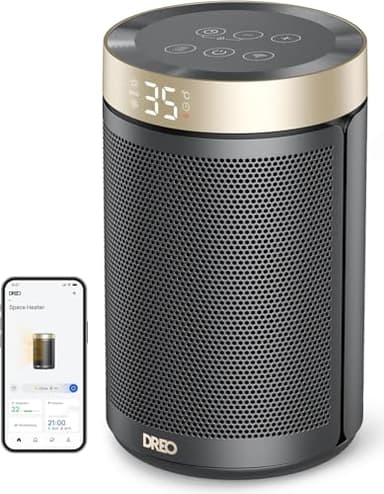 Dreo Chauffage d'appoint, chauffage electrique soufflant economique avec thermostat, minuterie 1-12H, mode éco, chauffage céramique PTC rapide de 1500 W en toute sécurité, Chauffage 316S