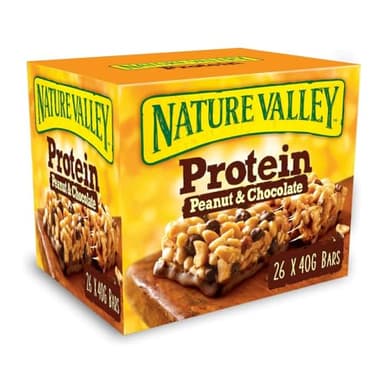 Nature Valley Barres de céréales protéinées Peanut & Chocolate sans gluten 40 g (26 barres)