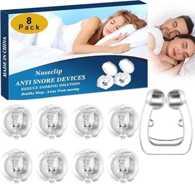Anti Ronflement Dilatateur Nasal, 8 PCS Silicone Magnétique Clip Nasal Pince Ronflement Réutilisable Prévenir l'apnée intermittente Magnétique Dispositifs anti-ronflement Améliore Anti Ronflement