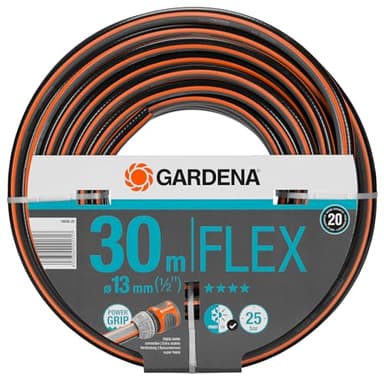 Gardena Tuyau Comfort FLEX 13mm (1/2 Pouce) 30m : tuyau d'arrosage indéformable avec profilé Power-Grip, en tissu haute qualité, résistance à l'éclatement de 25 bars, sans pièces du système (18036-20)