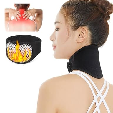 Leikedun Minerve Auto Chauffante, Minerve Cervicale Chauffante, Enveloppe de Soutien du Cou Auto Chauffante pour Soulagement Douleurs Collier Cervical Tourmaline Magnétique Réglable