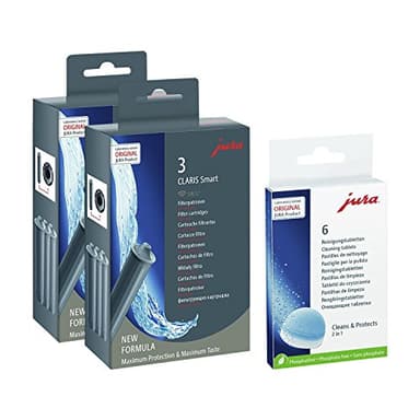 Jura Claris 71794 + 62715 Lot de 2 cartouches filtrantes Smart (2 x 3) + 6 tablettes de nettoyage