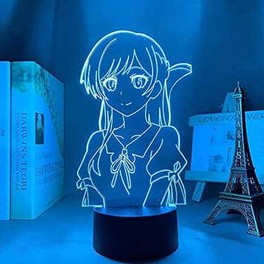 Anime Figure Illusion lampe 3D IchInose pour chambre décor veilleuse cadeau d'anniversaire Manga louer une petite amie LED LED-télécommande
