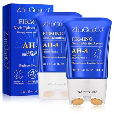 Crème Raffermissante pour le Cou avec Rouleau, AH-8, Idéale pour Raffermir et Raffermir la Peau Relâchée, pour une Peau Relâchée, Réduire les Rides et Ridules, Nourrir, En Hexapeptide-8 Raffermissant