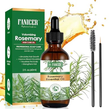60ML Huile de Romarin pour Cheveux, Huile Romarin pour Cheveux Pousse, Rosemary Mint Oil, Serum Cheveux pour Fortifier et À Favoriser La Repousse Cheveux, Nourrir le Cuir Chevelu