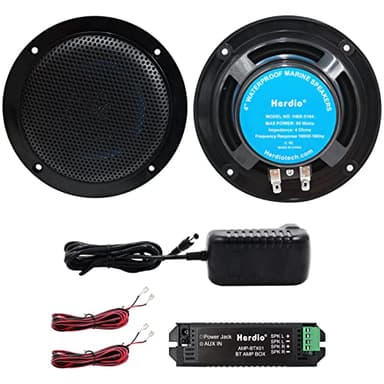 Herdio Kit de Haut-Parleur de Plafond, étanche, pour la Salle de Bain, la Cuisine, la Maison et l’extérieur Compatible avec Bluetooth