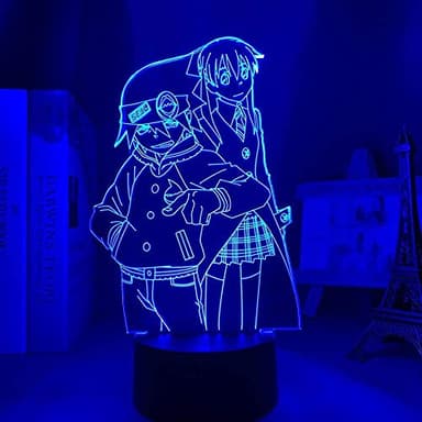 3D Night Light Anime Illusion Led Décor Anime Led Lumière Soul Eater pour Chambre Décoratif Night Light Cadeau D'anniversaire Chambre D'enfants Lampe De Table 3D Manga Soul Eater 7 couleurs