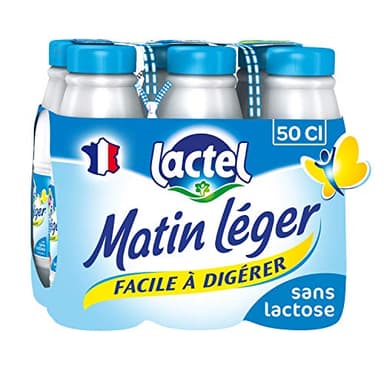 Lactel Lait Facile à Digérer Matin Léger Set de 6 Bouteilles 50 cl 3,1 Kg
