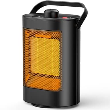 YAZEKY Chauffage d'appoint 1500W, Mini PTC Radiateur Soufflant Electrique à Economie D'énergie, Silencieux, 3 Niveaux de Chauffage, Protection Multiple-Pour Salle De Bain, Bureau, Salon