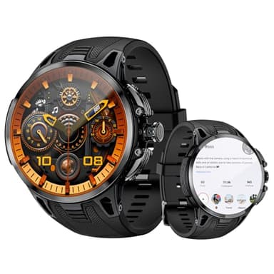 LOKMAT Montre intelligente Android 4G, écran AMOLED 1,75" 3 Go + 32 Go, tracker d'activité de sport, montre intelligente pour hommes et femmes, avec fente pour carte SIM, caméra rotative, GPS, NFC