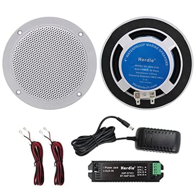 Herdio Kit de Haut-Parleur de Plafond,Compatible avec Bluetooth, étanche, pour la Salle de Bain, la Cuisine, la Maison et l’extérieur