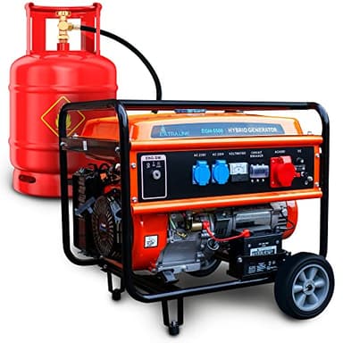 Extralink Groupe électrogène 5500W Essence/GPL | Moteur 188F-M, onde sinusoïdale pure, 2×230V & 1×400V, démarrage électrique | mobile et silencieux pour maison et chantier