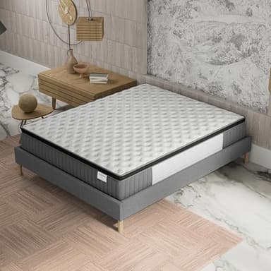 NOVEMBER Matelas Elekctra 80x200cm- Épaisseur 30cm- Hybride: Ressorts ensachés+Mousse Mémoire de Forme - Soutien Tonique & indépendance de Couchage-Label SANITIZED(Anti bactérien/acarien)