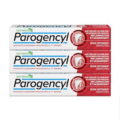 PAROGENCYL - Dentifrice Soin intensif Gencives - Arôme/Goût Menthe - Aide à réduire les saignements occasionnels des gencives (lot de 3x 75ml)