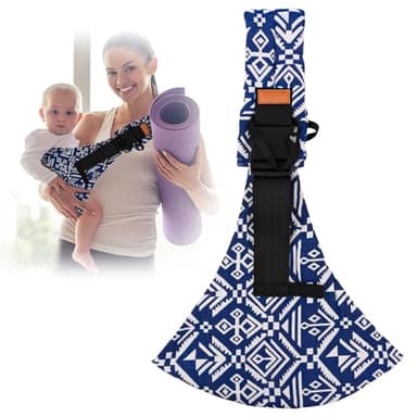 TNOMSNO Portable Echarpe de Portage Bebe, Porte Bebe Physiologique, Portage Bebe Porte Bebe, Porte-Bébé dès la Naissance pour Bébé de 0 à 36 Mois, Bambin Jusqu'à 15kg (BLUE)