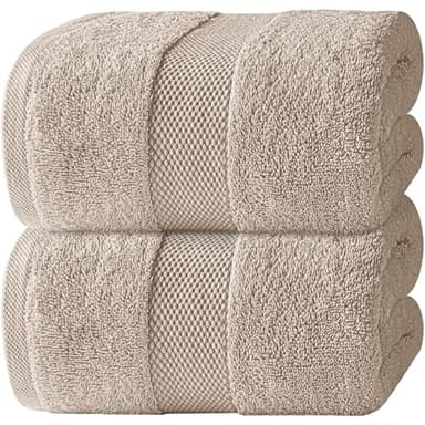 Serviettes de bain en feuille de luxe douces White Classic - Serviettes de bain en coton 700 GSM de luxe extra larges 89x178 cm, absorbantes et à séchage rapide, serviettes de bain extra larges