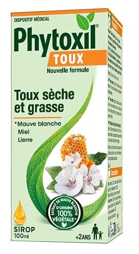 PHYTOXIL TOUX - Sirop 100 ml - Dispositif médical - Soulage la toux sèche et toux grasse - Mauve blanche, Miel, Lierre - Une gamme adpatée à toute la famille à partir de 2 ans