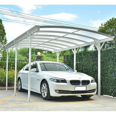 X-Metal Carport Autoportant en Aluminium Blanc 17,28m² | Protection Véhicule avec Polycarbonate 6mm Anti-UV | Structure Robuste avec Kit d'ancrage et Gouttières Inclus