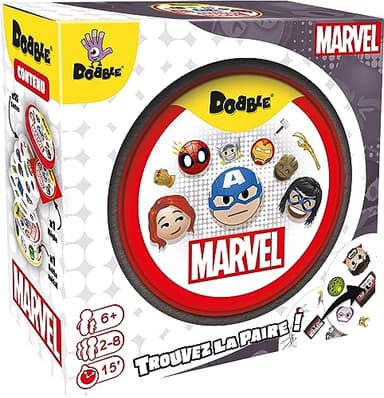 Asmodee - Dobble : Marvel Emoji Officiel - Jeux de société - Jeu de rapidité et d'observation - Jeux de Cartes Familial - Jeux Enfants à partir de 6 Ans - 2 à 8 Joueurs - Version française