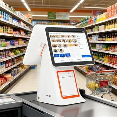 WEIMILOR Caisse enregistreuse Tout-en-Un avec Double écran Tactile, imprimante Thermique 58 mm intégrée, Caisse enregistreuse Intelligente Tout-en-Un, Prise en Charge de Plus de 30 Langues