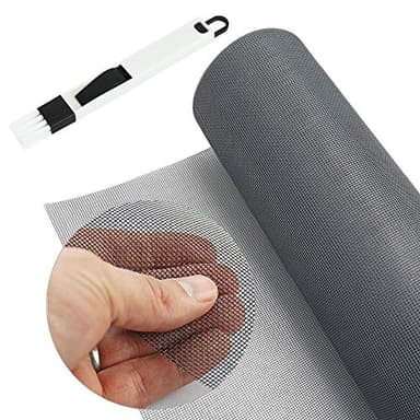 BUZIFU 1.2*2.5m Moustiquaire Sur mesure en Fibre de Verre Ignifuge Grand Store Toile Filet Voile Film Plissée Adaptable Rigide Anti Moustique Mouche Insecte pour Porte Fenêtre Baie Vitrée