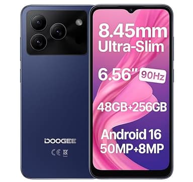 DOOGEE Note 56 Plus Android 16 Téléphone Portable Déverrouillé, Design Fin et Élégant, 48GB+256GB, 6.56" 90Hz Écran, 4G Smartphone, 50MP AI, Batterie 6150mAh, Dual SIM, Widevine L1, GPS NFC Violet
