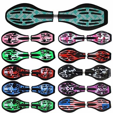 Waveboard FunTomia Original avec roulements ABEC9, sac inclus (Différents motifs de couleur) (Turquoise/Tresse)