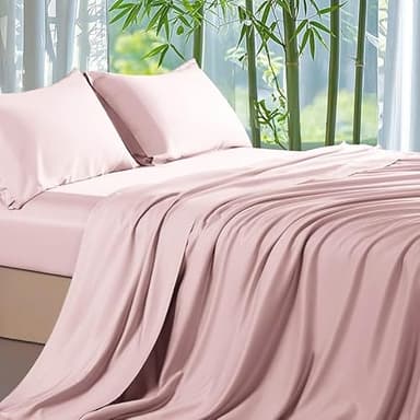 Gezu Drap-housse en bambou Lyocell - 140 x 200 cm - Rose clair - En matériau respirant - Régulateur de température - Brillant - Fibre de bambou - 140 x 200 cm - Pour matelas épais jusqu'à 15-30 cm