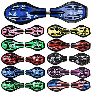 FunTomia Waveboard Roulements ABEC9 avec sac (différents designs) (bleu/flocon de neige)