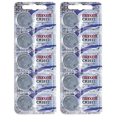 Maxell Lot de 10 Piles Bouton CR2032 3 V en 2 Piles Bouton