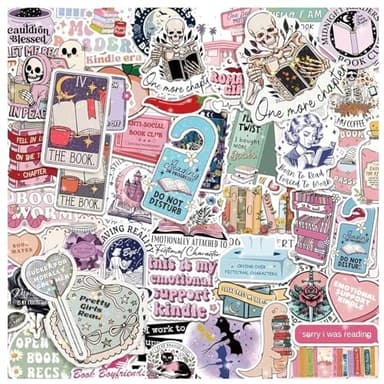 JOOTUEPO Lot de 150 autocollants romantiques en vinyle pour liseuse holographique, marque-pages, paillettes, autocollants en vinyle pour ordinateurs portables, liseuses électroniques, bouteilles