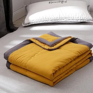 KYKHT Couette d'été en coton et microfibre - Couette fine utilisable sans housse - Couette d'été légère et douce - Design réversible - 200 x 220 cm