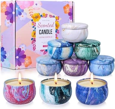 Bougies parfumées, cadeaux pour femmes, 9 x 2,5 onces, petits cadeaux de Noël, durée de combustion de 180 heures - Cire de soja naturelle - Coffret cadeau pour la fête des mères, Noël, la