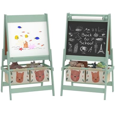 Tableau chevalet enfant - AIYAPLAY - double face - tableau blanc - tableau à craie rouleau Tableau chevalet enfant - AIYAPLAY - double face - tableau blanc - tableau à craie rouleau